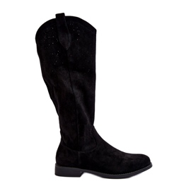 Stivali traforati da donna neri S.Barski HY66-132 nero
