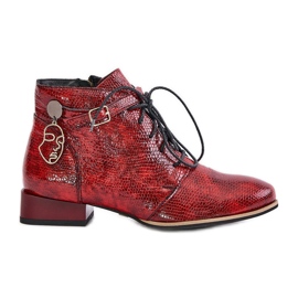 Stivaletti in pelle verniciata da donna Maciejka 5743A-08 Rosso