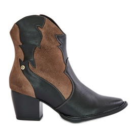 Stivali da cowboy in pelle con tacco alto Maciejka 06694-02 Marrone