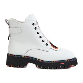 Stivali Trapper in pelle da donna con cerniera Artiker 55C0515 Bianco bianca