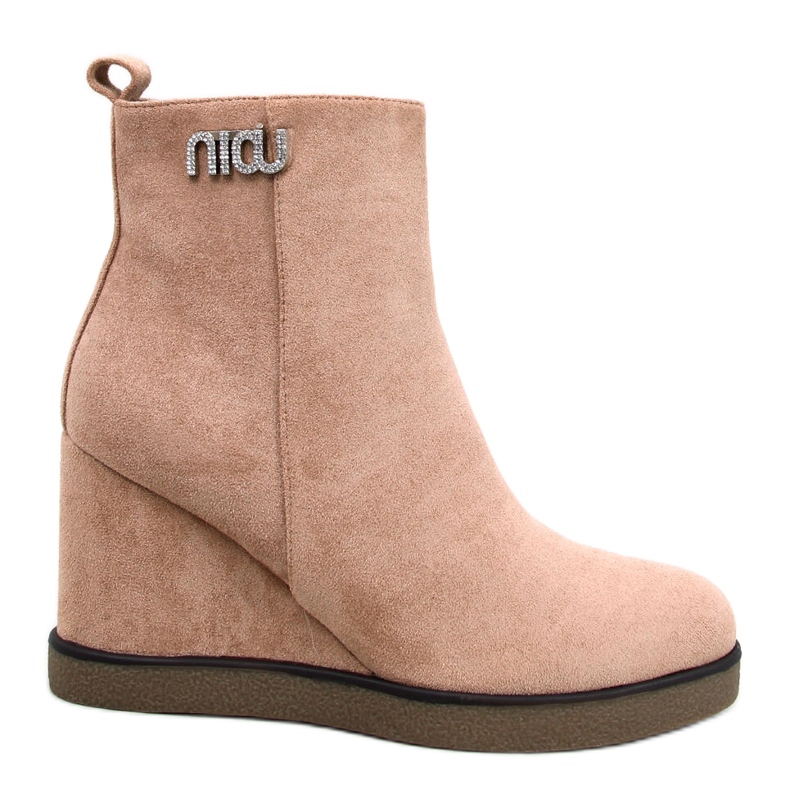 Stivaletti con zeppa Rochelle Khaki beige