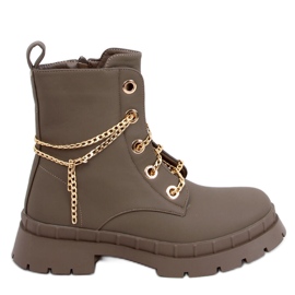 Stivali stringati di Lohan Khaki marrone