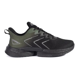 Vico Scarpe sportive stringate leggere nere e verdi nero