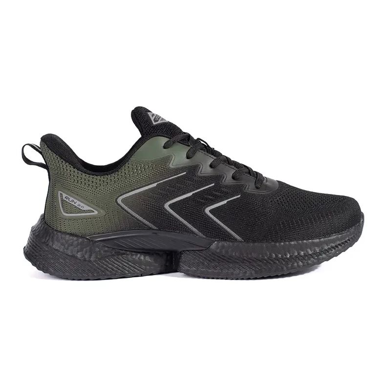 Vico Scarpe sportive stringate leggere nere e verdi nero