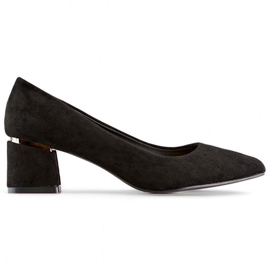 Décolleté basse in camoscio nero, scarpe comode da donna