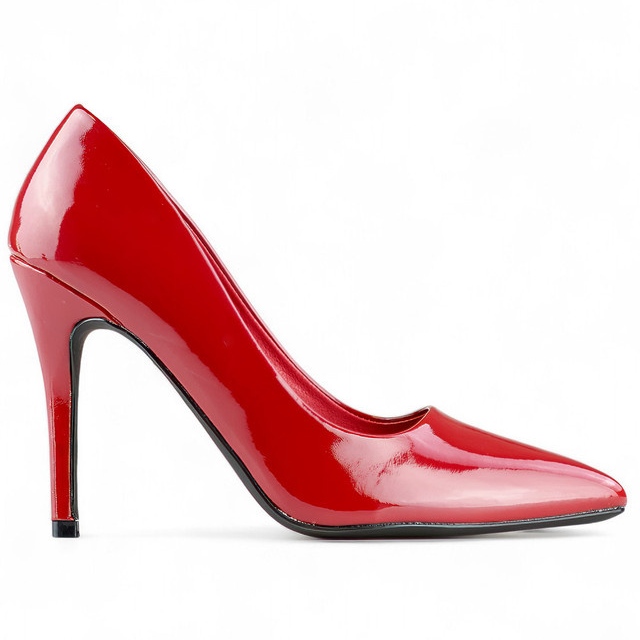 Décolleté da donna con tacco alto in vernice rossa rosso