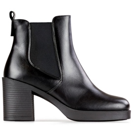 Stivaletti da donna neri, classici stivaletti neri realizzati in pelle ecologica, scarpe invernali isolanti nero