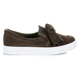 Fashion Sneakers slip-on con fiocco verde