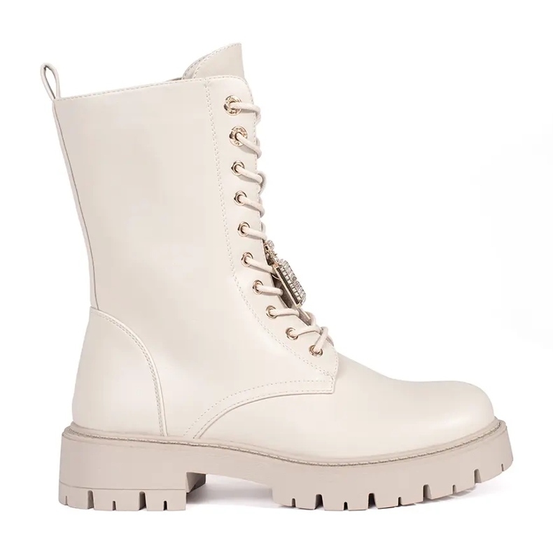Seastar Stivali da lavoro da donna beige chiaro con spille