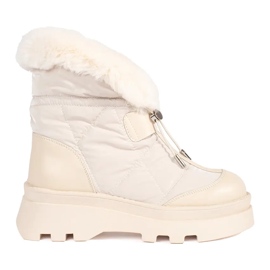 Seastar Doposci da donna beige con pelliccia sulla piattaforma