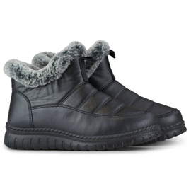 Doposci corti da donna con pelliccia, neri CH-06B nero
