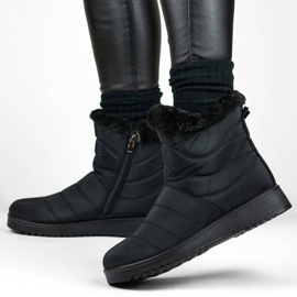 Doposci isolanti da donna con pelliccia, neri W76B nero
