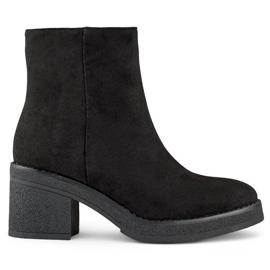 Stivali classici da donna con tacco in pelle scamosciata, neri MS1508B nero