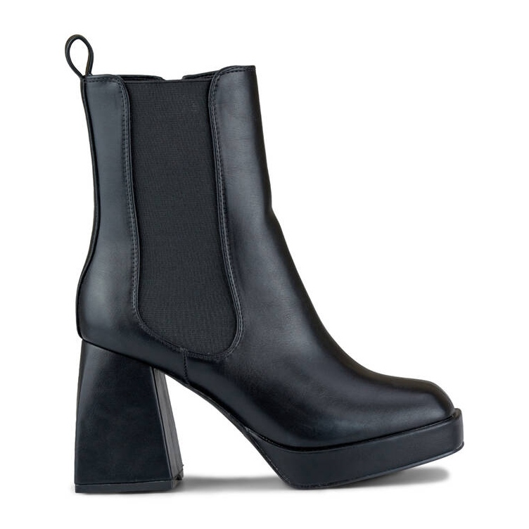 Stivaletti da donna con tacco alto e plateau, nero X8271B