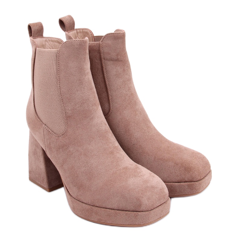 Stivali Ciara Khaki con tacco largo beige
