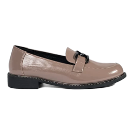 Goodin Mocassini beige scuro con inserto in pelle