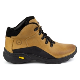 KOMODO Stivali invernali da uomo in pelle 903K giallo cammello marrone