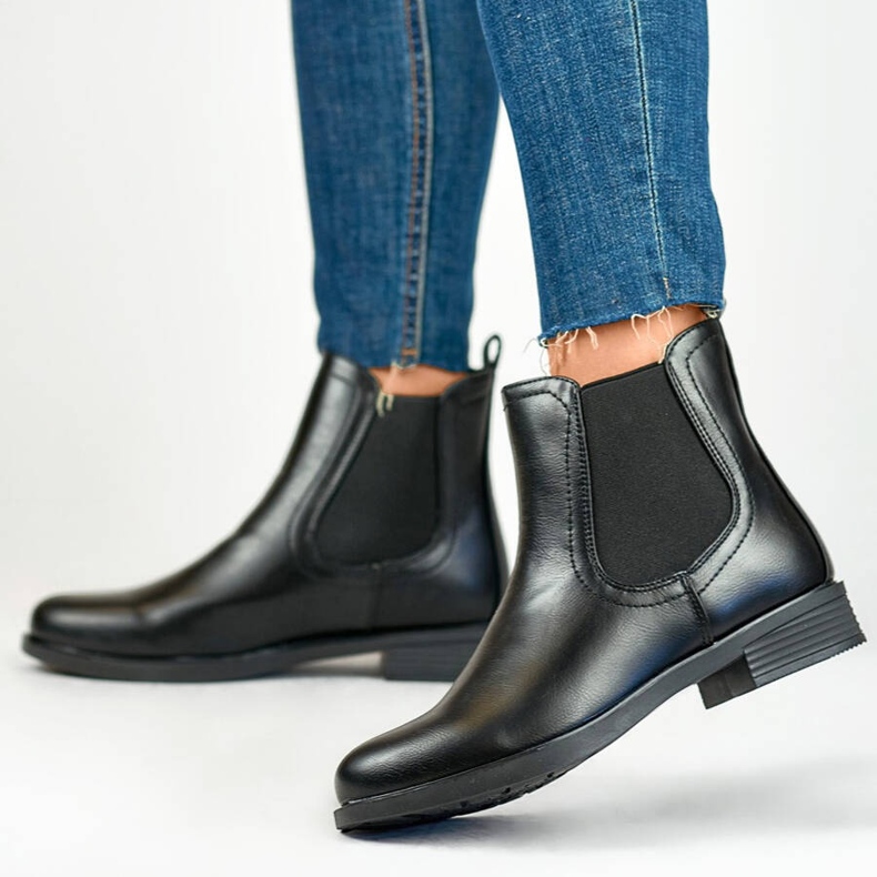 Stivaletti Chelsea classici isolanti da donna, neri MR-15B nero