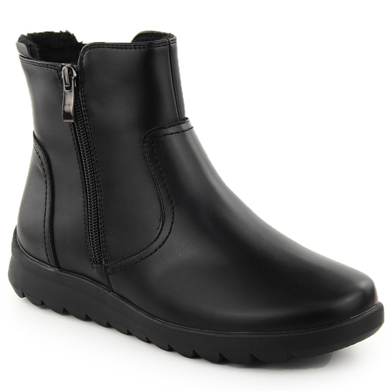 Stivaletti da donna in pelle nera con cerniera FIlippo DBT6630 nero