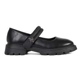 Goodin Scarpe nere da donna con suola piatta e applicazione metallica nero