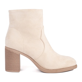 Stivaletti da donna classici in camoscio beige