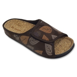 Ciabatte da donna Inblu con plantare in sughero 155D157, marrone, con foglie