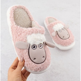 Ciabatte Filippo in pelliccia con pecora W DK6683 PAW577B rosa