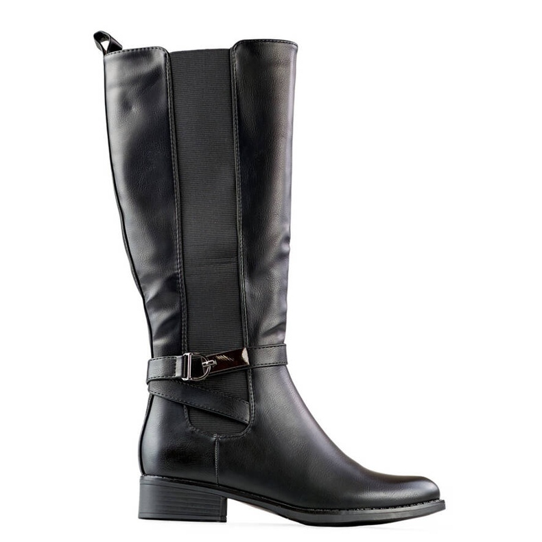 Stivali da donna con gomma elastica, neri JK-167B nero
