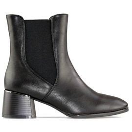 Stivaletti da donna con tacco alto, neri, 9611B nero