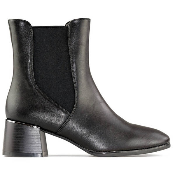 Stivaletti da donna con tacco alto, neri, 9611B nero