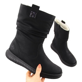 Stivali isolanti da donna sulla piattaforma nera Rieker 74283-00 nero