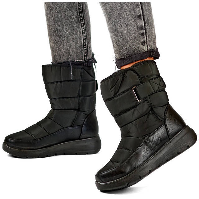 Doposci isolanti da donna con chiusura strappo, neri W82B nero