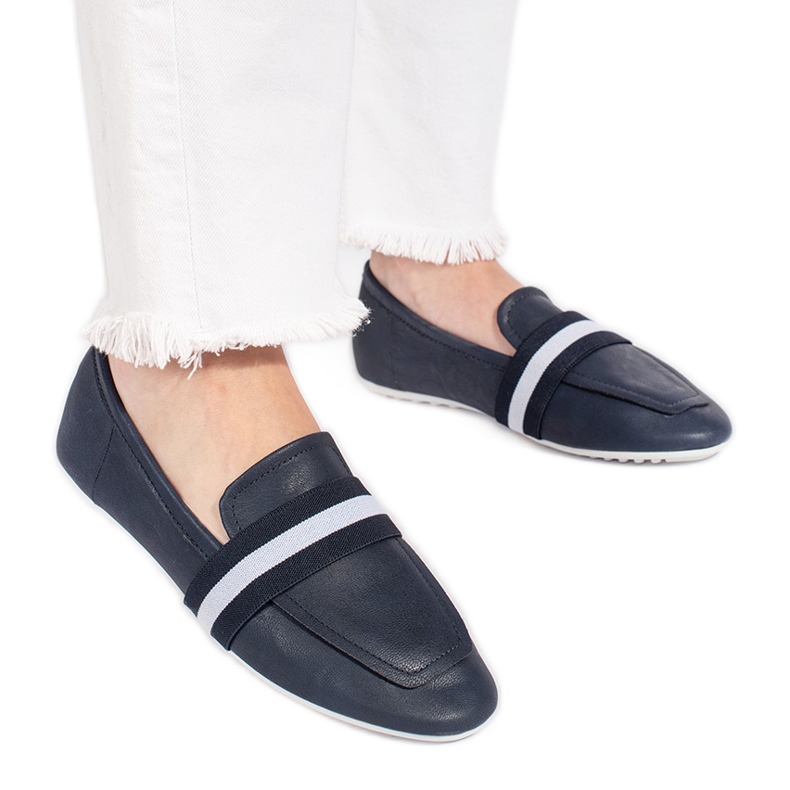 Ballerine slip-on eleganti blu navy