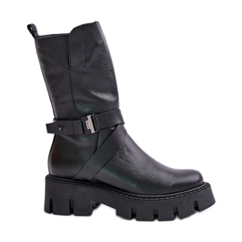 Stivali isolanti in pelle naturale da donna Laura Messi 2859 Neri nero