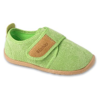 Pantofole in velcro per bambini Befado con fondo elastico 902X045 verde