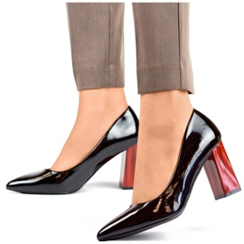 Décolleté alte da donna in vernice rossa, nero GD-FL486B-B