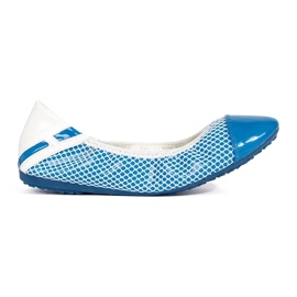 Ballerine morbide bianche e blu con elastico