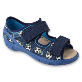 Sandali velcro da bambino Befado con inserto in pelle 063X020 blu navy