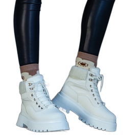 Sneakers bianche con suola spessa e pelliccia di Best bianco