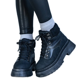 Sneakers nere con suola spessa e pelliccia Best nero
