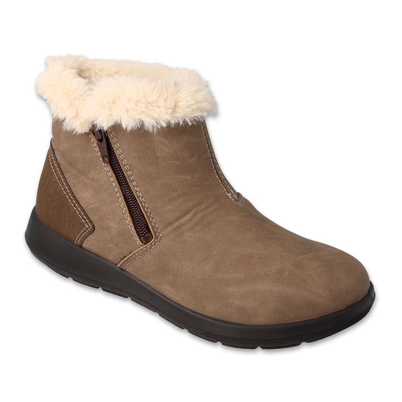 Stivaletti beige da donna Dr.Orto Befado 156D911 decorati con pelliccia