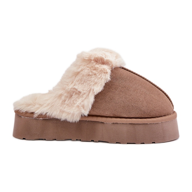 Doposci da Donna con Suola Grossa e Pelo, Doriola Beige Scuro