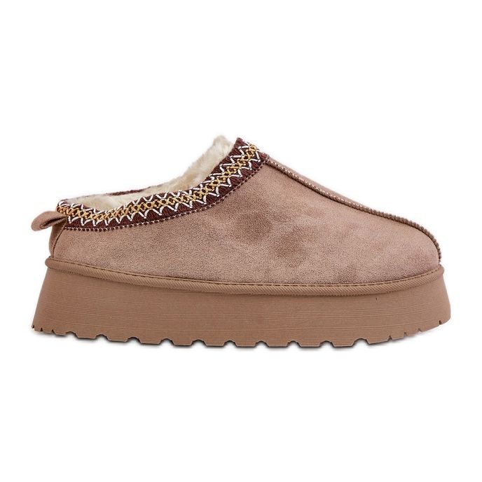 Doposci Con Plateau Con Ricamo, Tamilda Beige Scuro