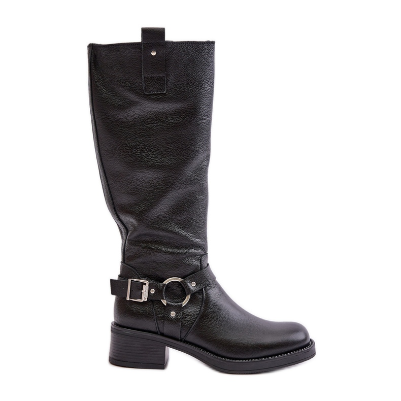 Zazoo 70141 Stivali sopra il ginocchio in pelle da donna, neri nero