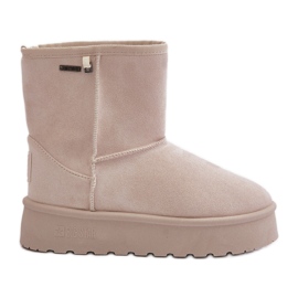 Stivali da neve con plateau alto da donna Big Star OO274897 Beige chiaro