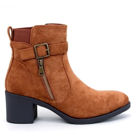 Stivaletti classici Irving Camel con tacco alto marrone