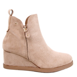 Stivaletti con zeppa in camoscio Paxten Khaki beige