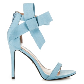 Ideal Shoes Sandali chiusi con cerniera blu