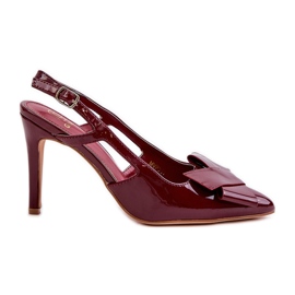 Stiletto in vernice con tacco scoperto, Auroravia bordeaux rosso