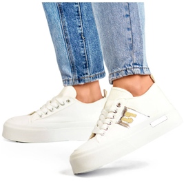 Sneakers basse con suola spessa, bianche LY100W bianca